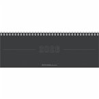 Tisch-Querkalender Papyrus Grau 2026 - Büro-Planer 29,7x10,5 cm - Tisch-Kalender - 1 Woche 2 Seiten - Ringbindung - Zettler