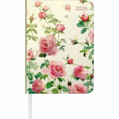 Cover Daily Journal Roses 2026 - Taschen-Kalender A6 - Rose - Day By Day - 352 Seiten - Notiz-Buch - Alpha Edition