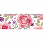 Tisch-Querkalender Style Rosen 2026 - Büro-Planer 29,7x10,5 cm - Tisch-Kalender - 1 Woche 2 Seiten - Ringbindung - Zettler
