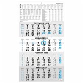 4-Monatskalender blau 2026 - 33x45 - mit Kopftafel - Datumsschieber - 959-0015-1