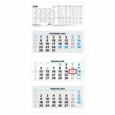 3-Monatskalender 2026 - 33,5x71 blau - mit Kopftafel - Datumsschieber - 5 sprachig - 3 Blöcke - 953-0015 3-Monatskalender 2026 - 33,5x71 blau - mit Kopftafel - Datumsschieber - 5 sprachig - 3 Blöcke - 953-0015
