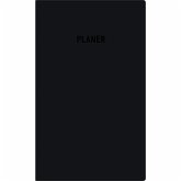 Zettler Taschenplaner 2026 9,5x16cm 64 Seiten schwarz Bürokalender Notizheft 1 Woche auf 1 Seite separates Adressheft faltbar