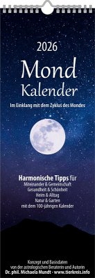 Cover Mondkalender 2026- Streifen-Kalender 14,85x42 cm - Wandplaner - mit 100-jährigem Kalender - viele praktische Tipps - Mond-Kalender - Alpha Edition