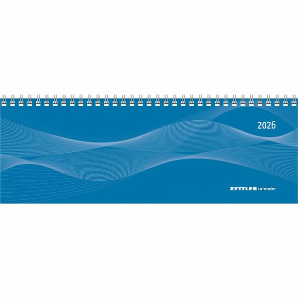 Tisch-Querkalender Profi blau 2026 - Büro-Planer 29,7x10,5 cm - Tisch-Kalender - 1 Woche 2 Seiten - Ringbindung - Zettler Tisch-Querkalender Profi blau 2026 - Büro-Planer 29,7x10,5 cm - Tisch-Kalender - 1 Woche 2 Seiten - Ringbindung - Zettler