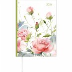 Buchkalender Style Roses 2026 - Büro-Kalender A5 - Cheftimer - 1 Tag 1 Seite - 352 Seiten - Rose - Alpha Edition