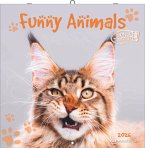 Funny Animals 2026 - Wand-Kalender - Broschüren-Kalender - 30x30 - 30x60 geöffnet