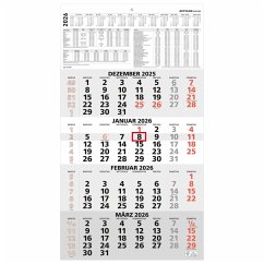 Cover 4-Monatskalender rot 2026 - 33x45 - mit Kopftafel - Datumsschieber- 959-0011-1