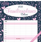 Familienplaner Deluxe 2026 - Broschürenkalender 30x30 cm (30x60 geöffnet) - Kalender mit Platz für Notizen - 5 Spalten - Bildkalender - Wandkalender