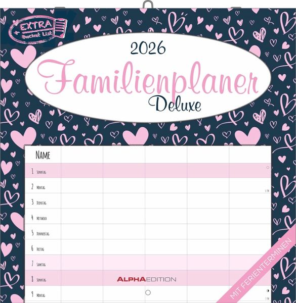 Familienplaner Deluxe 2026 - Broschürenkalender 30x30 cm (30x60 geöffnet) - Kalender mit Platz für Notizen - 5 Spalten - Bildkalender - Wandkalender Familienplaner Deluxe 2026 - Broschürenkalender 30x30 cm (30x60 geöffnet) - Kalender mit Platz für Notizen - 5 Spalten - Bildkalender - Wandkalender