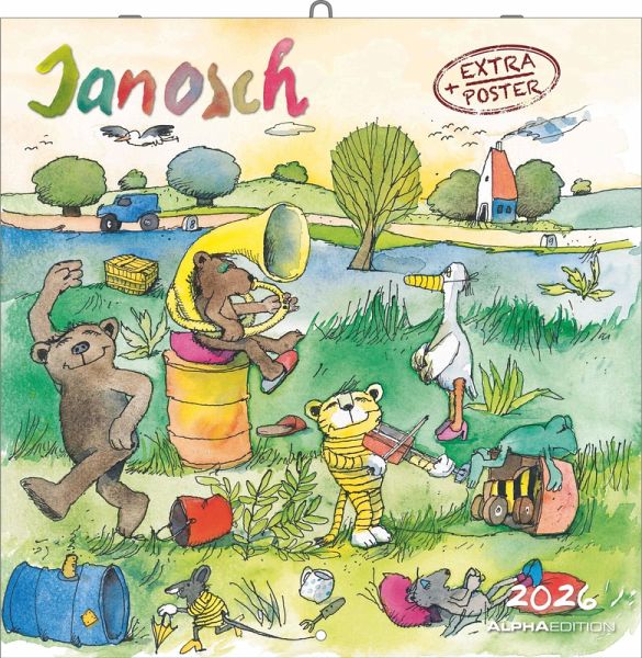 Janosch 2026 - Broschürenkalender 30x30 cm (30x60 geöffnet) - Kalender mit Platz für Notizen - inkl. Poster - Bildkalender - Wandplaner - Wandkalender Janosch 2026 - Broschürenkalender 30x30 cm (30x60 geöffnet) - Kalender mit Platz für Notizen - inkl. Poster - Bildkalender - Wandplaner - Wandkalender