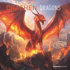 Drachen 2026 - Broschürenkalender 30x30 cm (30x60 geöffnet) - Kalender mit Platz für Notizen - Dragons - Bildkalender - Planer