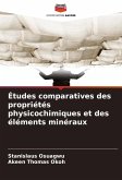 Études comparatives des propriétés physicochimiques et des éléments minéraux Études comparatives des propriétés physicochimiques et des éléments minéraux