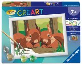 CreArt, Malen nach Zahlen Kinder - Kuschelnde Eichhörnchen