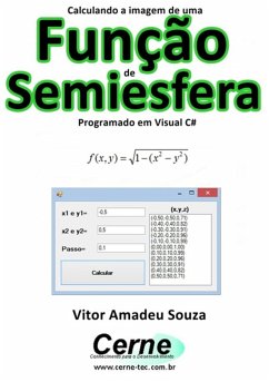 Cover Calculando A Imagem De Uma Função De Semiesfera Programado Em Visual C# (eBook, PDF)