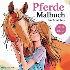 Cover Pferde Malbuch für Mädchen ab 9 Jahren