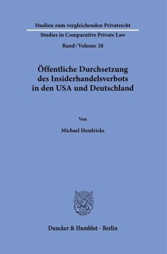 Cover Öffentliche Durchsetzung des Insiderhandelsverbots in den USA und Deutschland