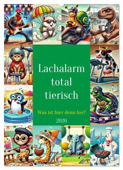 Lachalarm total tierisch - Was ist hier denn los? (Wandkalender 2026 DIN A2 hoch), CALVENDO Monatskalender