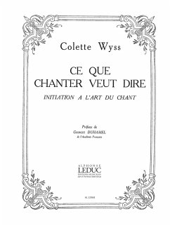 Cover WYSS CE QUE CHANTER VEUT DIRE BL854