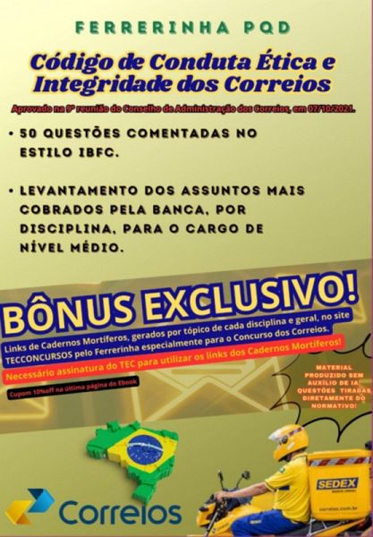 Ebook 50 Questões Comentadas - Código De Ética Dos Correios + Links Cadernos Tecconcursos (eBook, PDF)