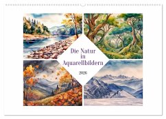 Cover Die Natur in Aquarellbildern (Wandkalender 2026 DIN A2 quer), CALVENDO Monatskalender