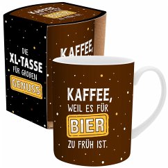 Cover XL-Tasse für Männer mit Spruch 'Kaffee, weil es für Bier zu früh ist'