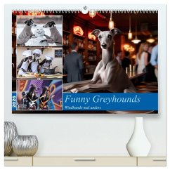 Funny Greyhounds - Windhunde mal anders (hochwertiger Premium Wandkalender 2026 DIN A2 quer), Kunstdruck in Hochglanz Funny Greyhounds - Windhunde mal anders (hochwertiger Premium Wandkalender 2026 DIN A2 quer), Kunstdruck in Hochglanz