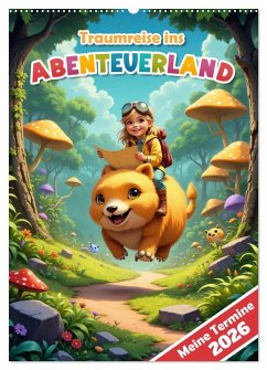 Cover Traumreise ins Abenteuerland - Planer für Kinder (Wandkalender 2026 DIN A2 hoch), CALVENDO Monatskalender