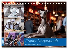 Funny Greyhounds - Windhunde mal anders (Tischkalender 2026 DIN A5 quer), CALVENDO Monatskalender Funny Greyhounds - Windhunde mal anders (Tischkalender 2026 DIN A5 quer), CALVENDO Monatskalender