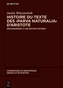 Cover Histoire du texte des 'Parva naturalia' d'Aristote