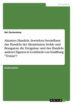Cover Aktantes Handeln. Inwiefern beeinflusst das Handeln der Aktantinnen Isolde und Brangaene die Ereignisse und das Handeln anderer Figuren in Gottfrieds von Straßburg 