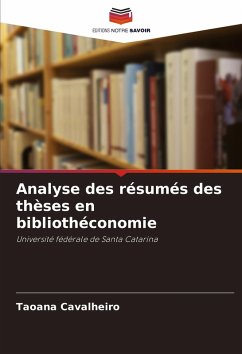 Cover Analyse des résumés des thèses en bibliothéconomie