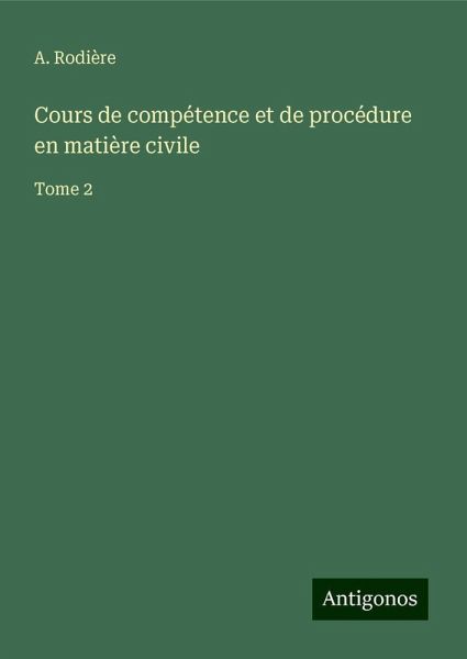 Cours de compétence et de procédure en matière civile