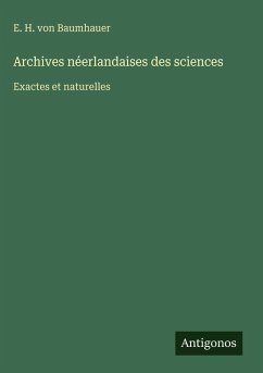 Cover Archives néerlandaises des sciences