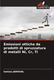 Emissioni ottiche da prodotti di spruzzatura di metalli Ni, Cr, Ti Emissioni ottiche da prodotti di spruzzatura di metalli Ni, Cr, Ti