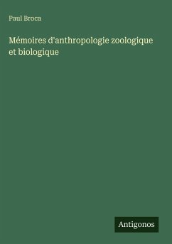 Cover Mémoires d'anthropologie zoologique et biologique