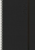 Buchkalender Wochentimer Spirale schwarz 2026