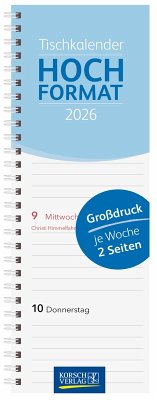 Cover Tischkalender Hochformat Großdruck 2026