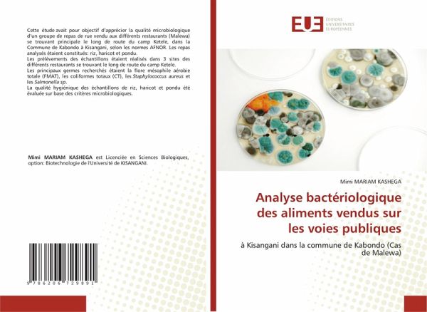 Analyse bactériologique des aliments vendus sur les voies publiques