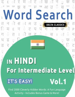 Cover WORD SEARCH IN HINDI FOR INTERMEDIATE LEVEL - IT'S EASY! VOL.1 - DELTA CLASSICS - FIND 2000 CLEVERLY HIDDEN WORDS
