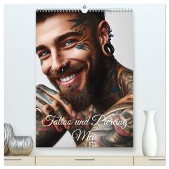 Cover Tattoo und Piercing Men (hochwertiger Premium Wandkalender 2026 DIN A2 hoch), Kunstdruck in Hochglanz