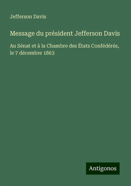 Message du président Jefferson Davis