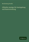 Offizieller Anzeiger für Gesetzgebung und Staatsverwaltung Offizieller Anzeiger für Gesetzgebung und Staatsverwaltung