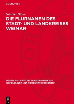 Die Flurnamen des Stadt- und Landkreises Weimar - Hänse, Günther