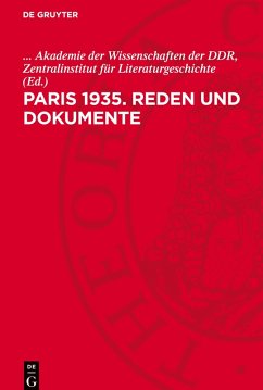 Cover Paris 1935. Reden und Dokumente