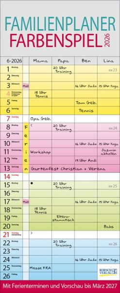 Familienplaner Farbenspiel 2026 Familienplaner Farbenspiel 2026