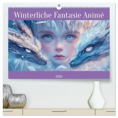 Winterliche Fantasie Animé (hochwertiger Premium Wandkalender 2026 DIN A2 quer), Kunstdruck in Hochglanz