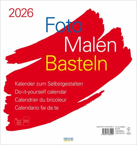 Foto-Malen-Basteln Bastelkalender weiß groß 2026