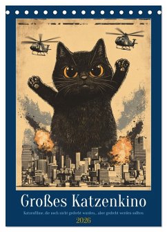 Großes Katzenkino (Tischkalender 2026 DIN A5 hoch), CALVENDO Monatskalender