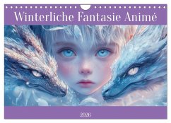 Winterliche Fantasie Animé (Wandkalender 2026 DIN A4 quer), CALVENDO Monatskalender