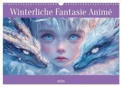 Winterliche Fantasie Animé (Wandkalender 2026 DIN A3 quer), CALVENDO Monatskalender